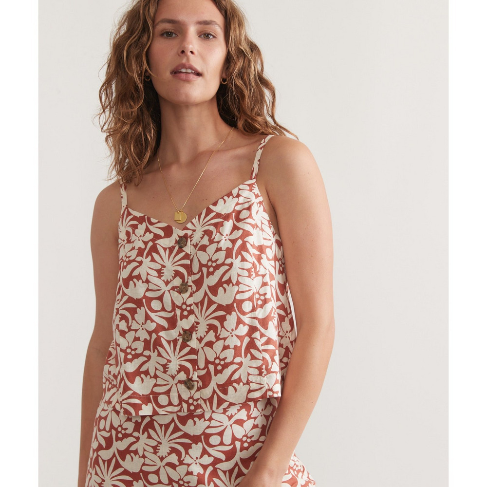 Marine Layer Celeste Hemp Cami Tank Floral Womens XL Summer Travel Resort